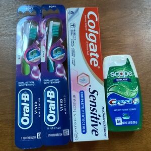 Oral Care Toothbrush and Toothpaste Bundle NEW/Sealed